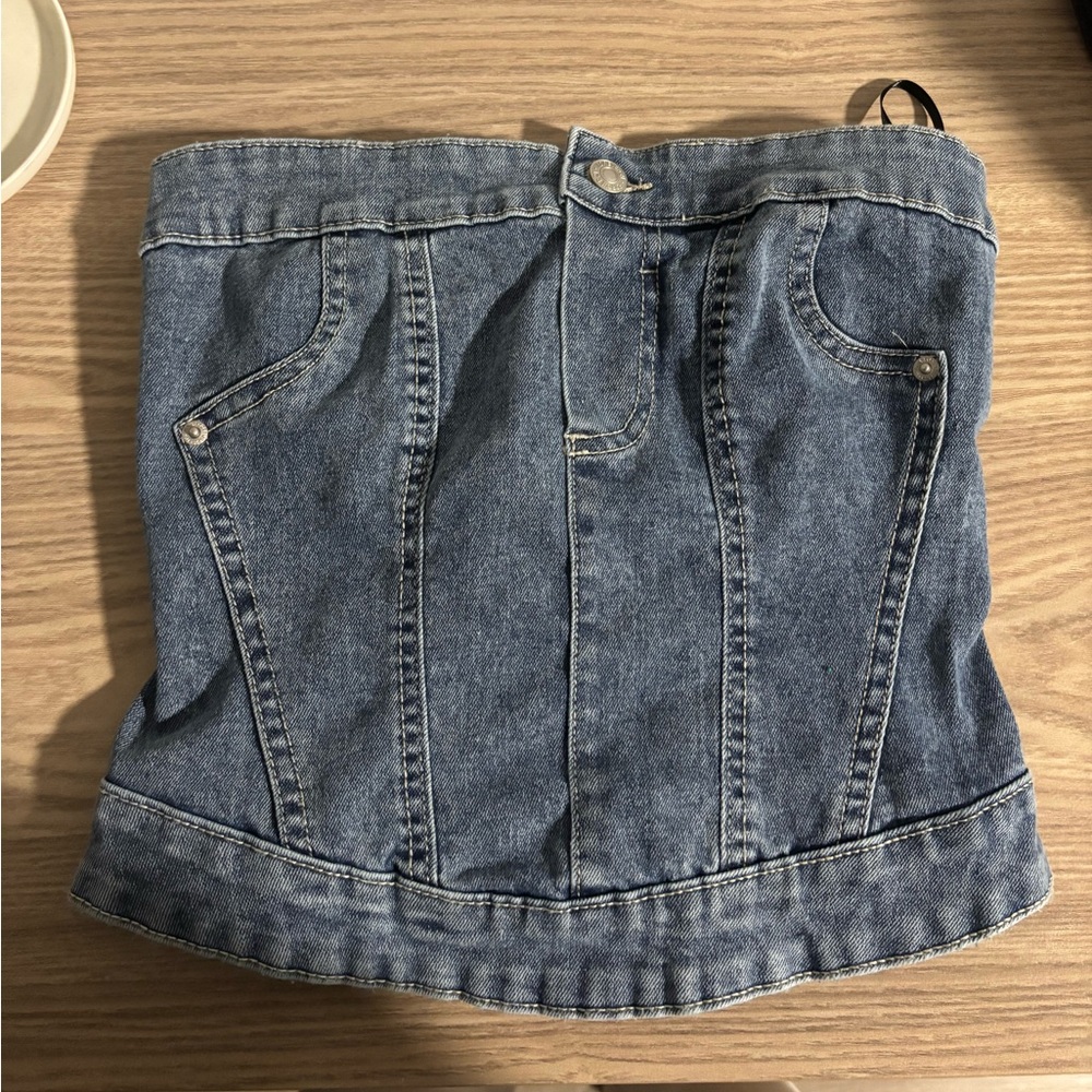 Denim tube top